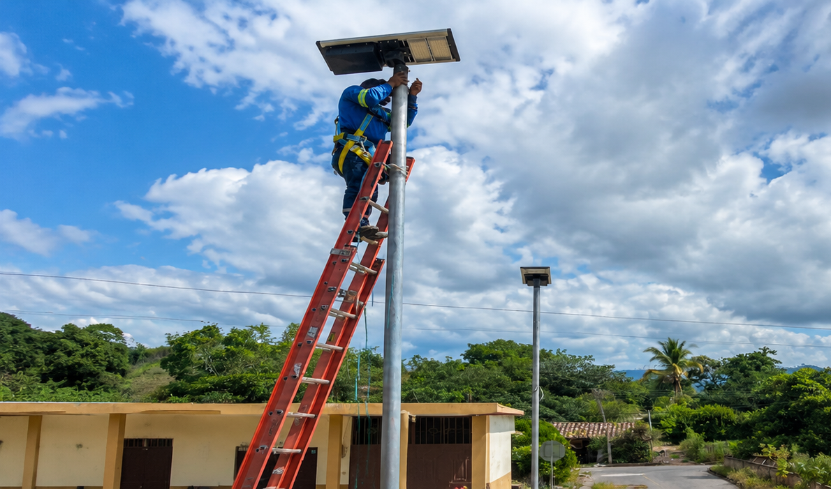 Solar panels installed to provide renewable power