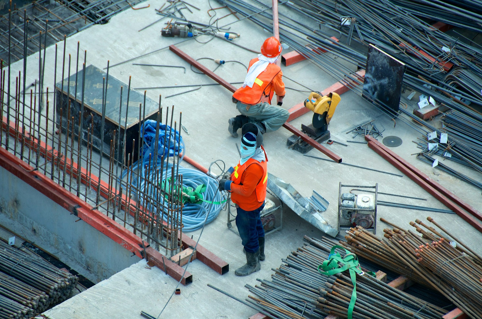 Construction professional carrying out site work