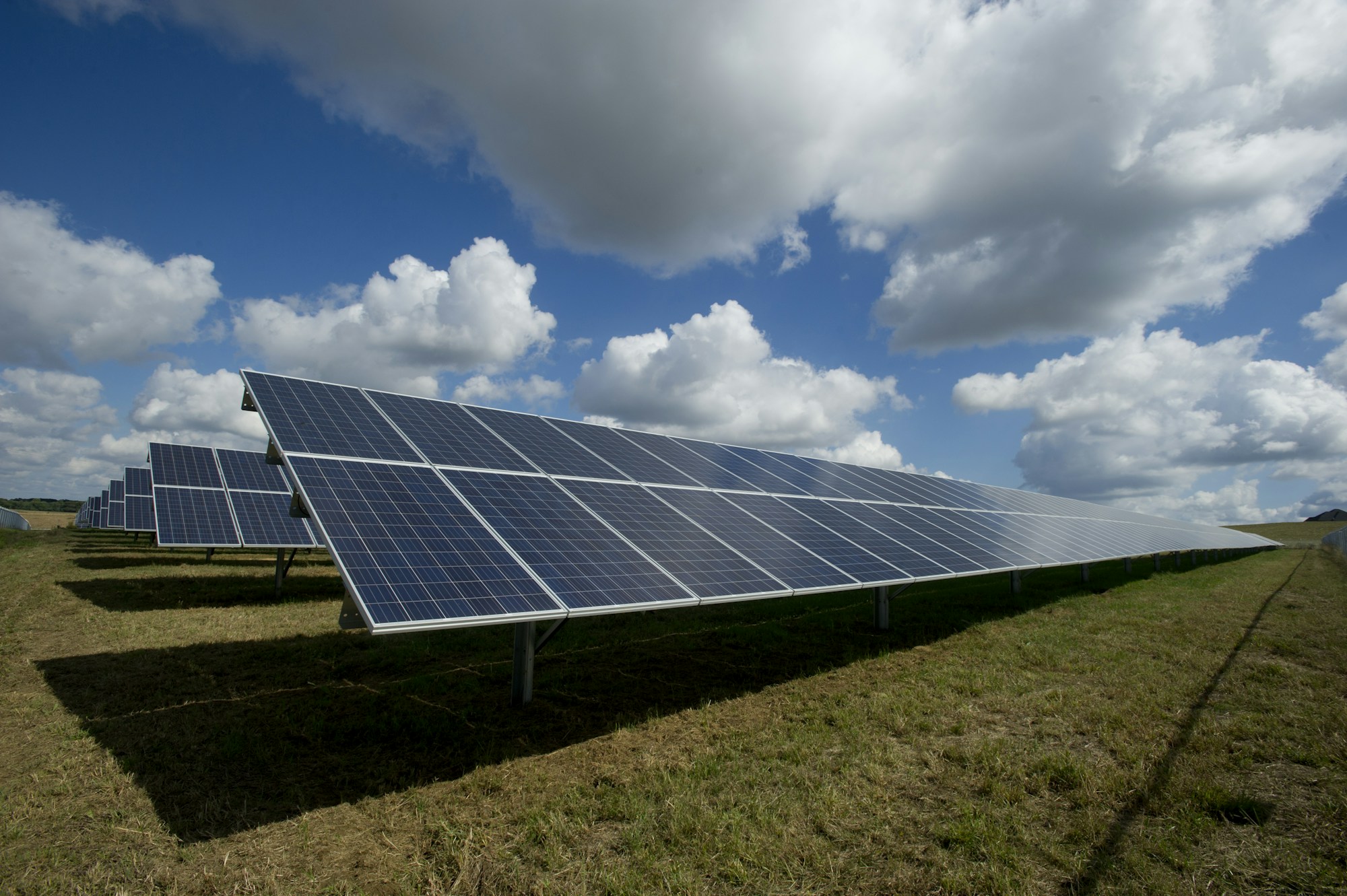 Solar panels collecting renewable energy